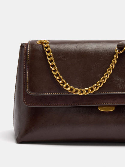 Shoulder Bag With Flap And Chain Strap