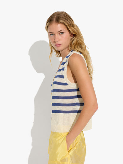Vest With Striped Knit
