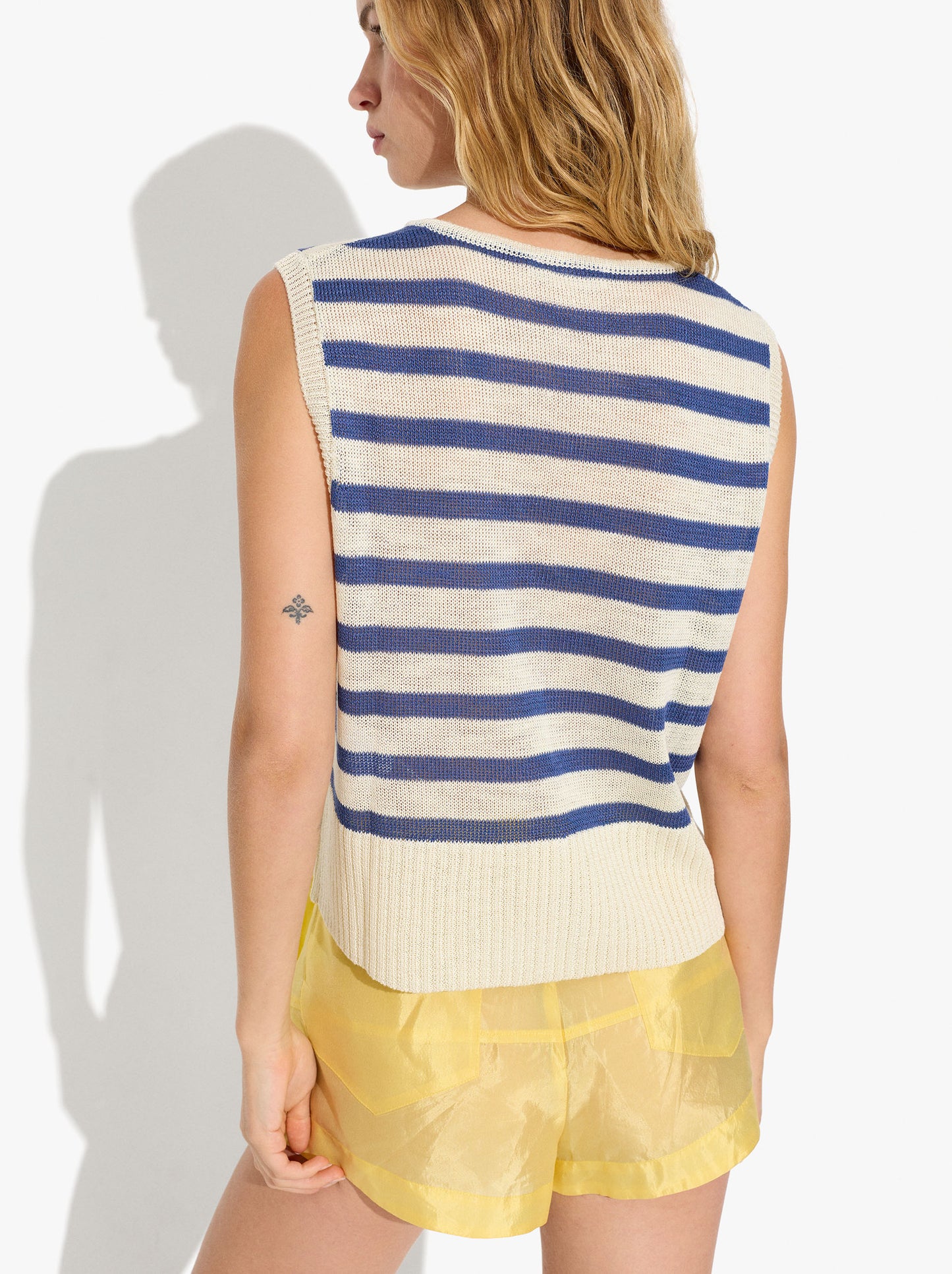Vest With Striped Knit
