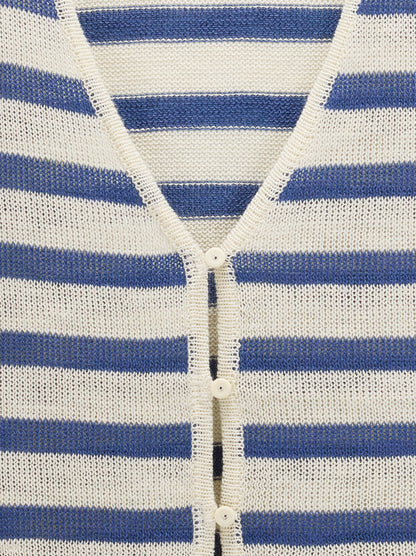 Vest With Striped Knit