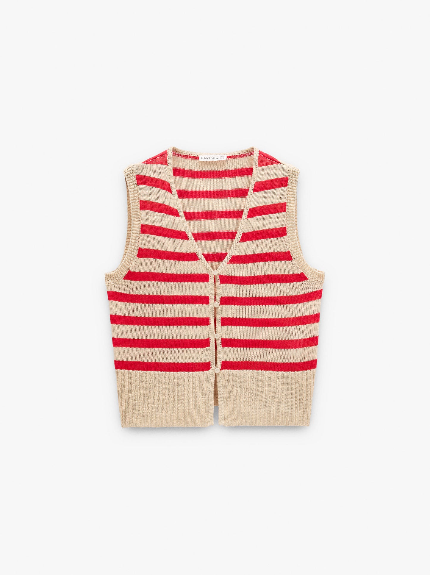Vest With Striped Knit