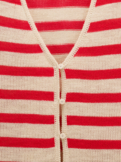 Vest With Striped Knit
