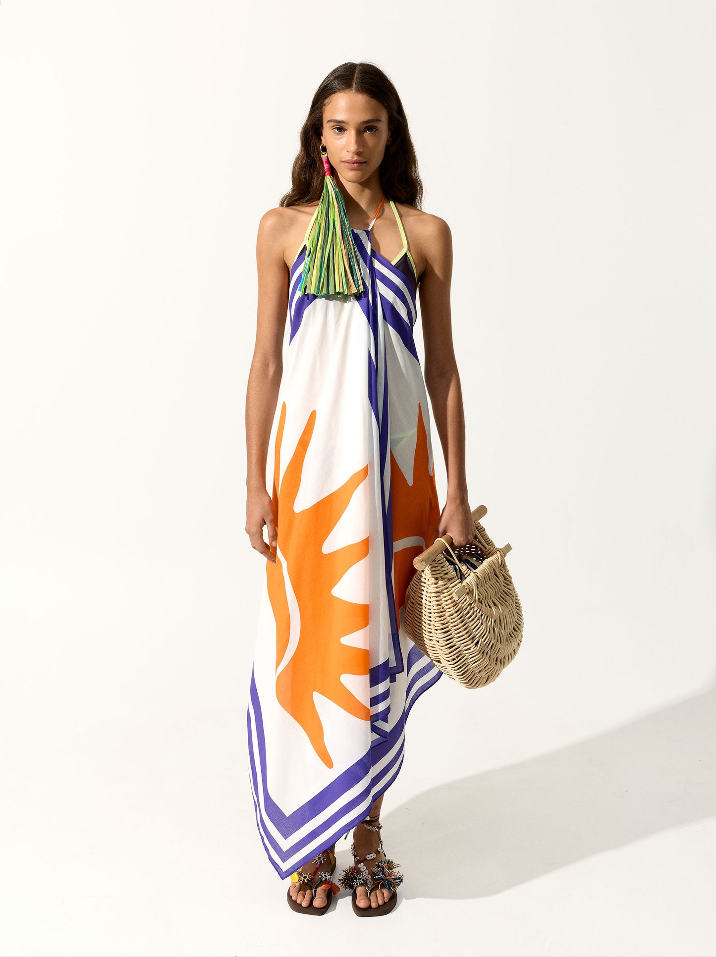 Halter Printed Dress With 100% Cotton