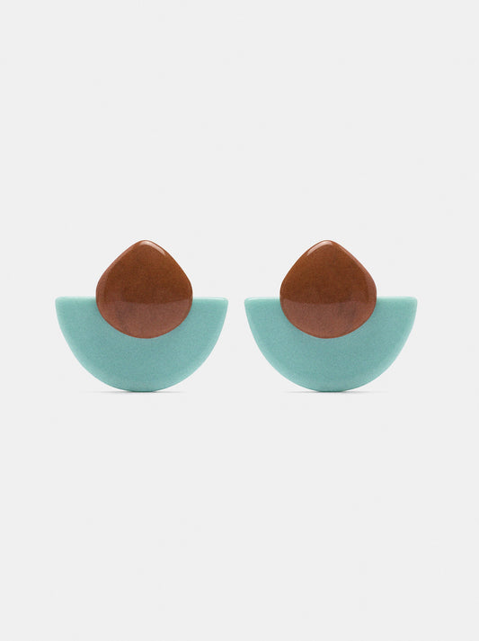 Fan Earrings With Drop