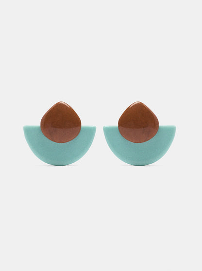 Fan Earrings With Drop