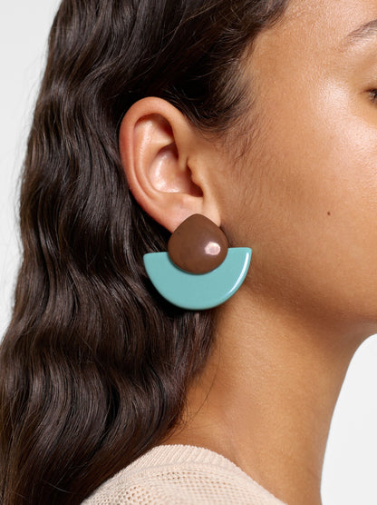Fan Earrings With Drop