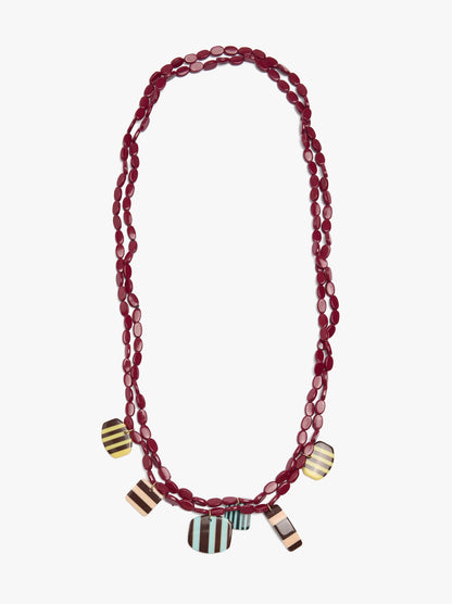 Multi-Strand Necklace With Resin Pendants