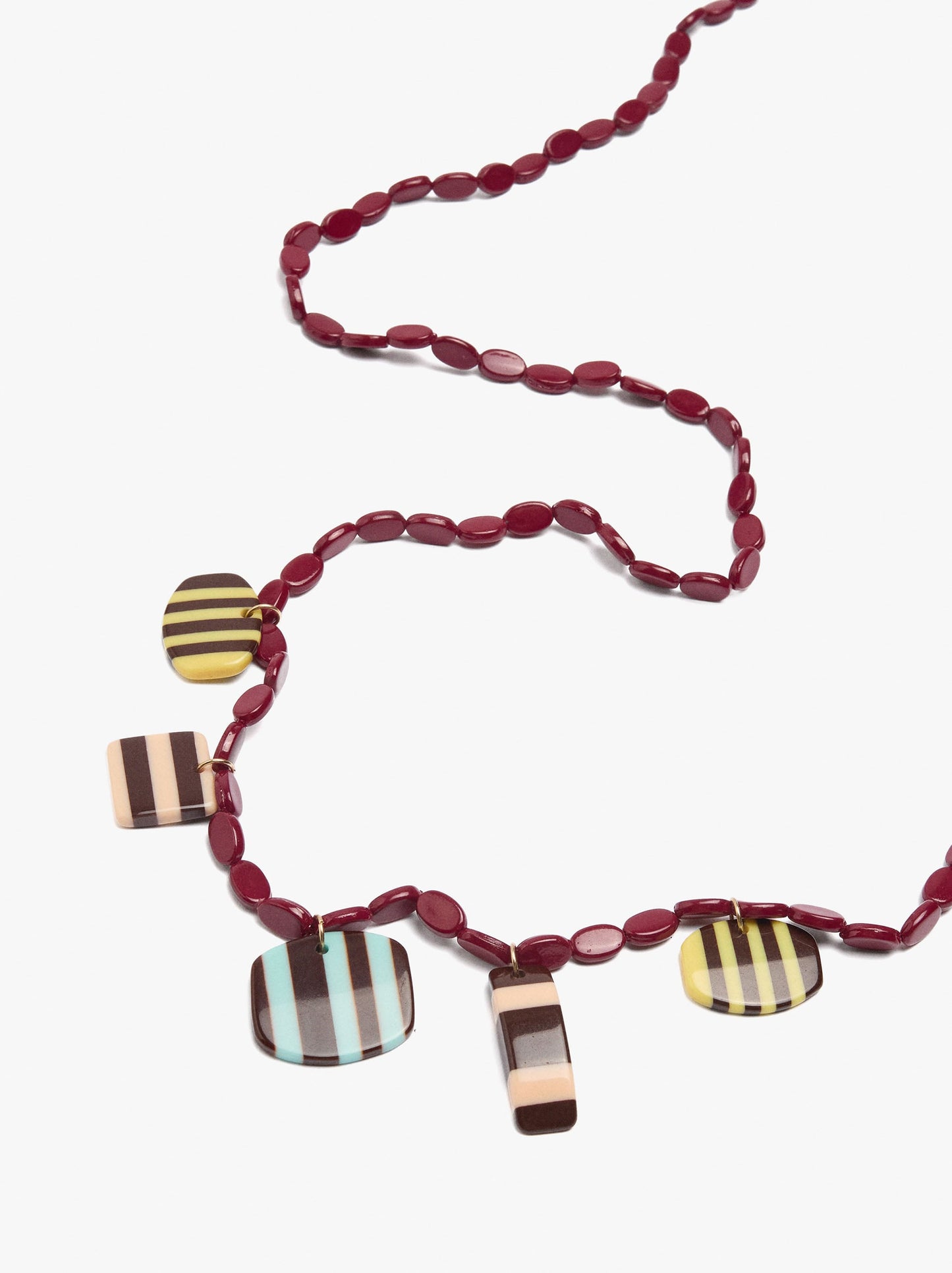 Multi-Strand Necklace With Resin Pendants