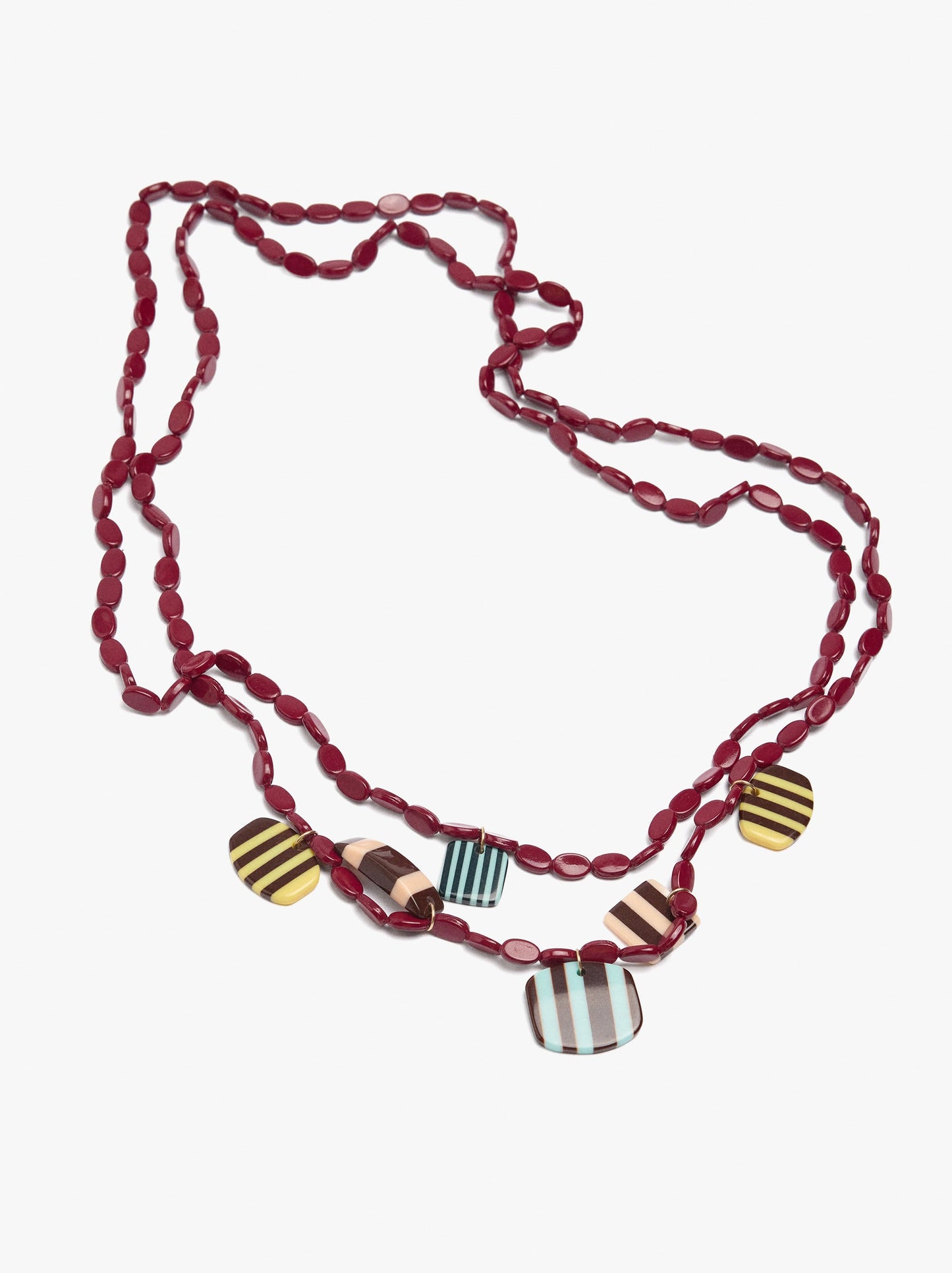 Multi-Strand Necklace With Resin Pendants