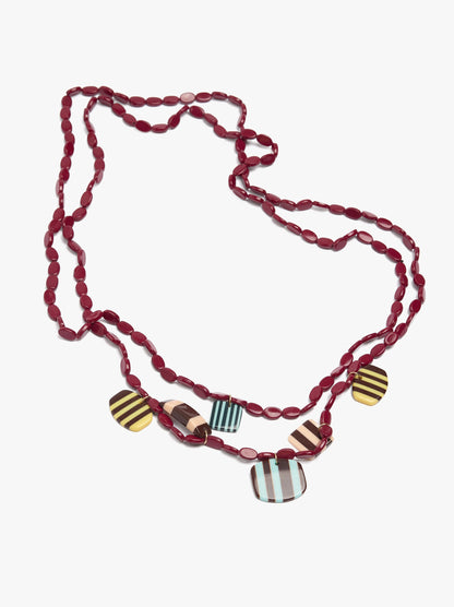 Multi-Strand Necklace With Resin Pendants
