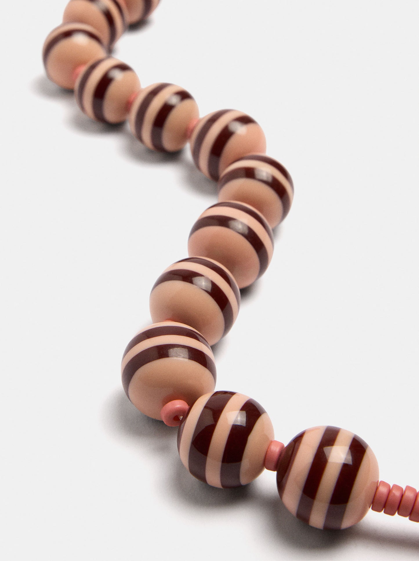 Short Necklace With Striped Beads