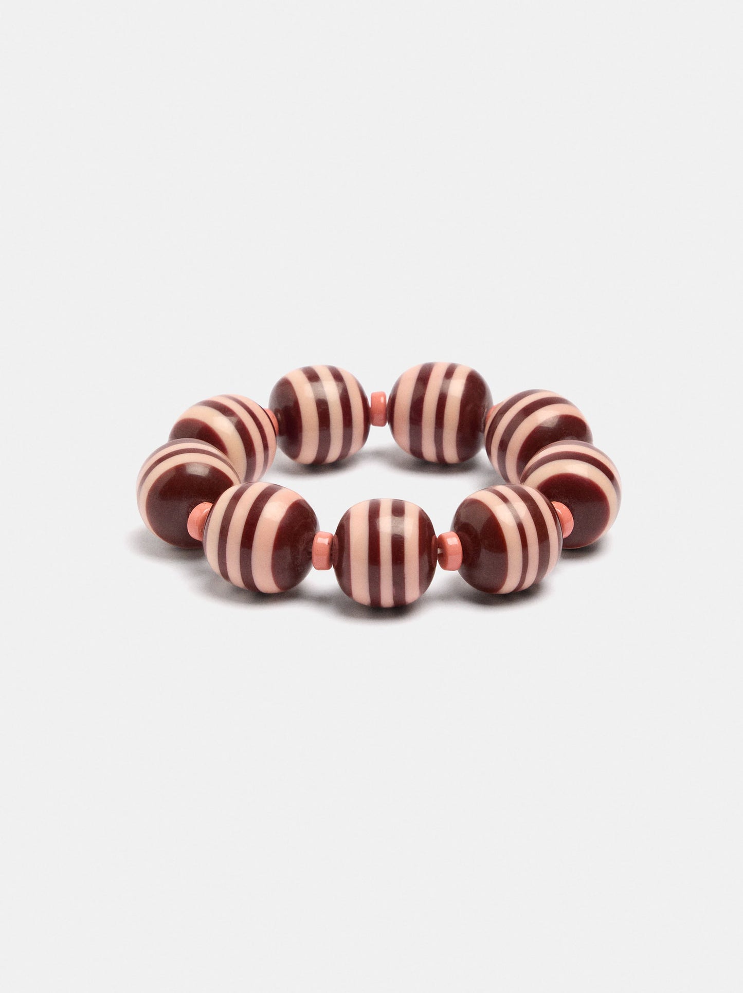 Elastic Bracelet With Striped Beads