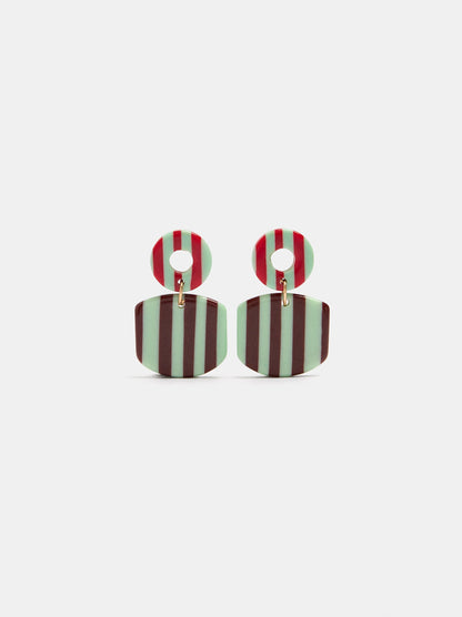 Geometric Striped Earrings