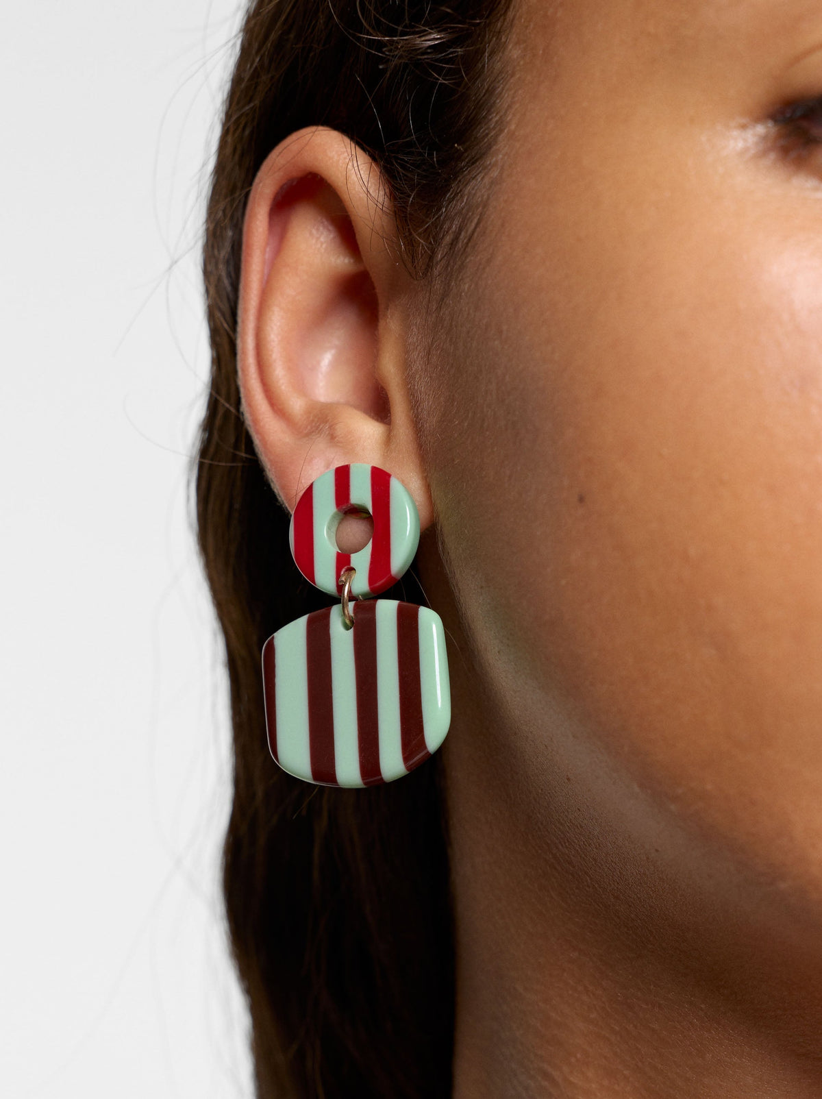 Geometric Striped Earrings