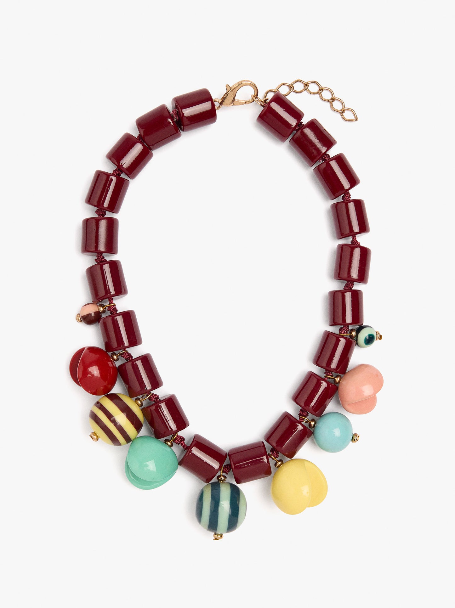 Short Necklace With Multicolor Pendants