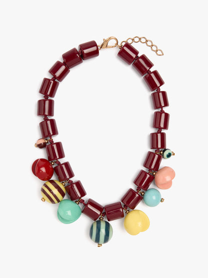Short Necklace With Multicolor Pendants
