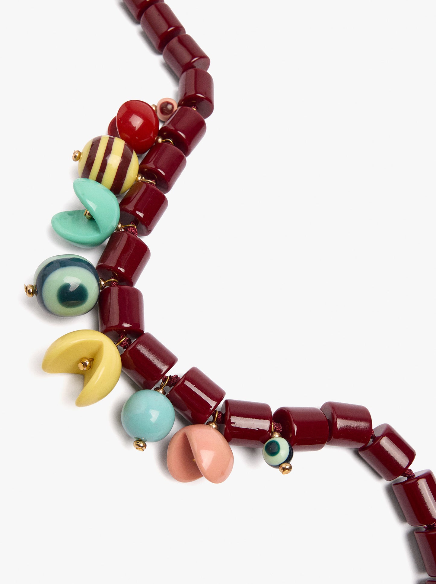 Short Necklace With Multicolor Pendants