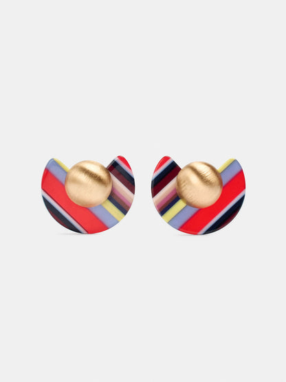 Half-Circle Striped Earrings