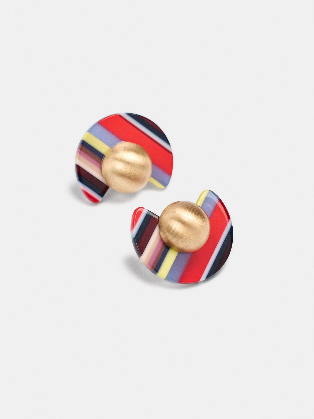 Half-Circle Striped Earrings