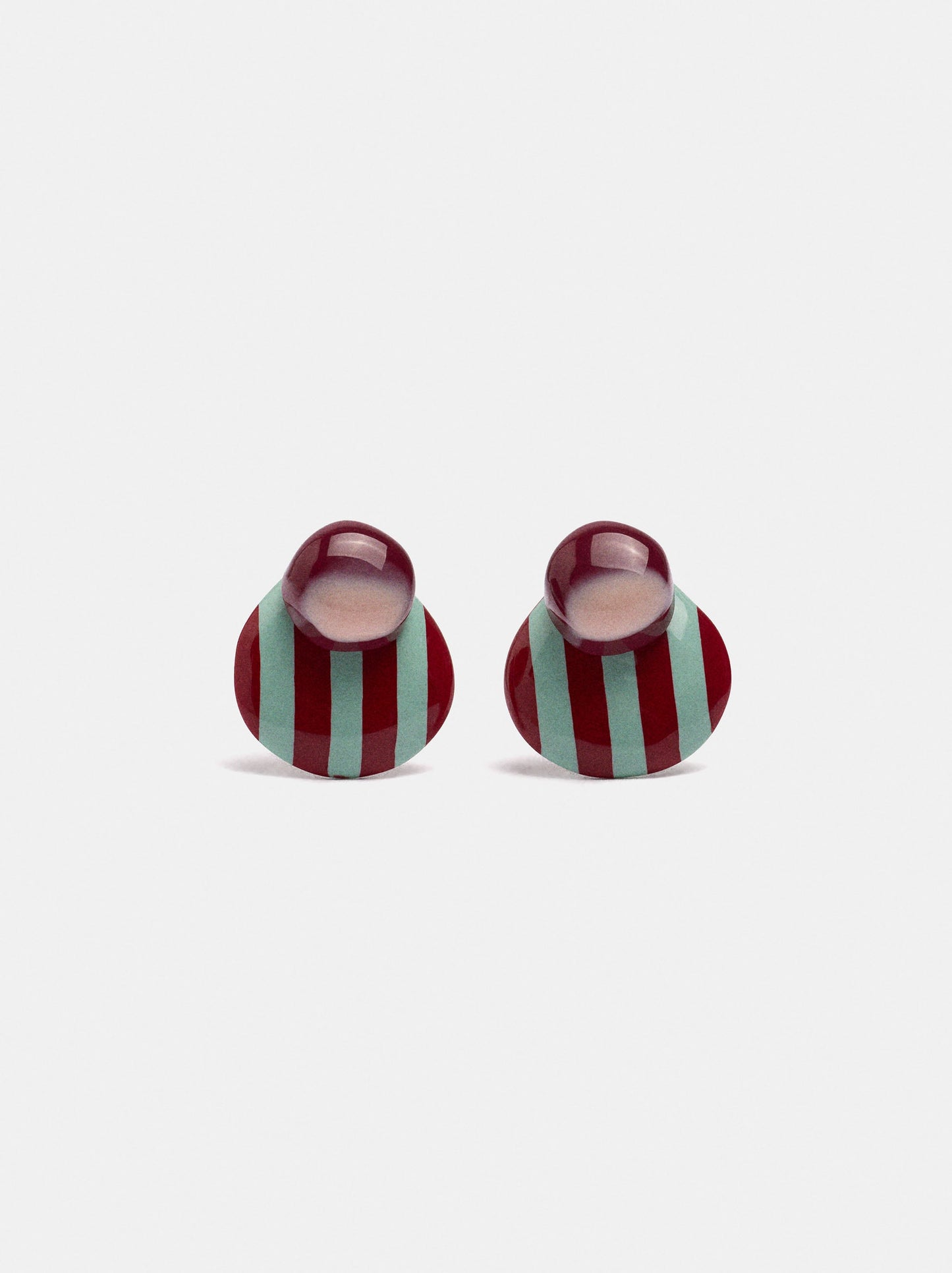 Striped Round Earrings