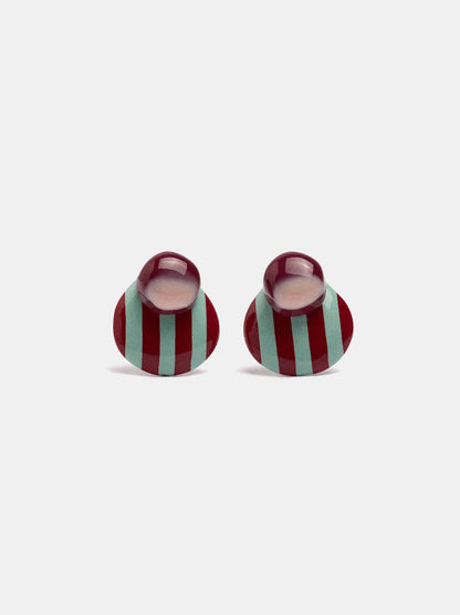 Striped Round Earrings