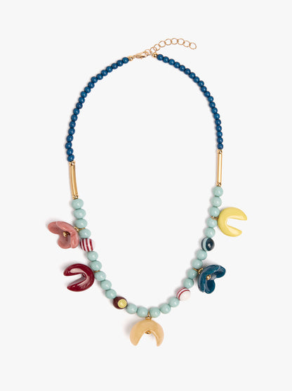 Necklace With Colourful Beads And Pendants