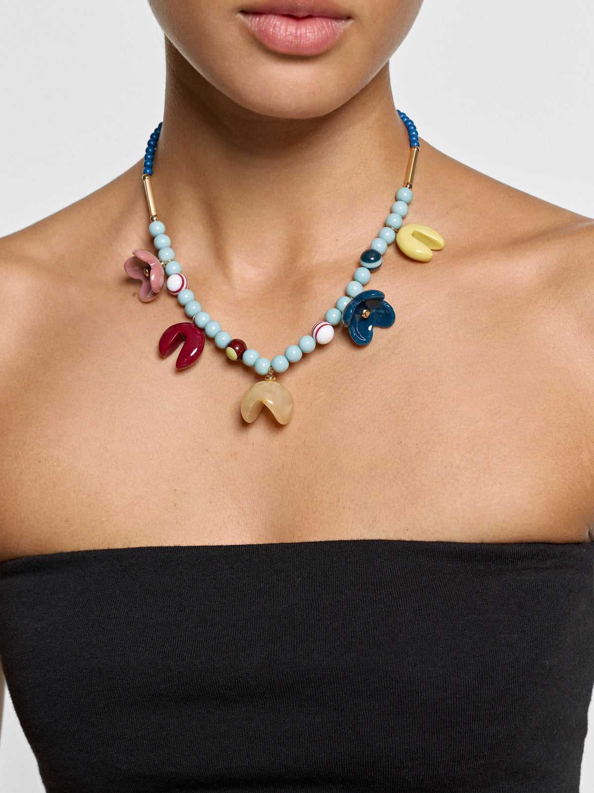 Necklace With Colourful Beads And Pendants