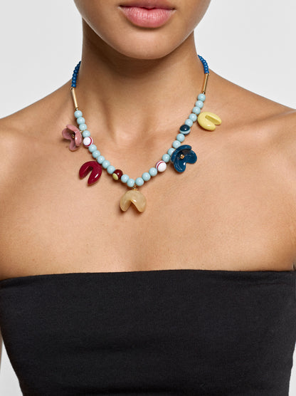 Necklace With Colourful Beads And Pendants