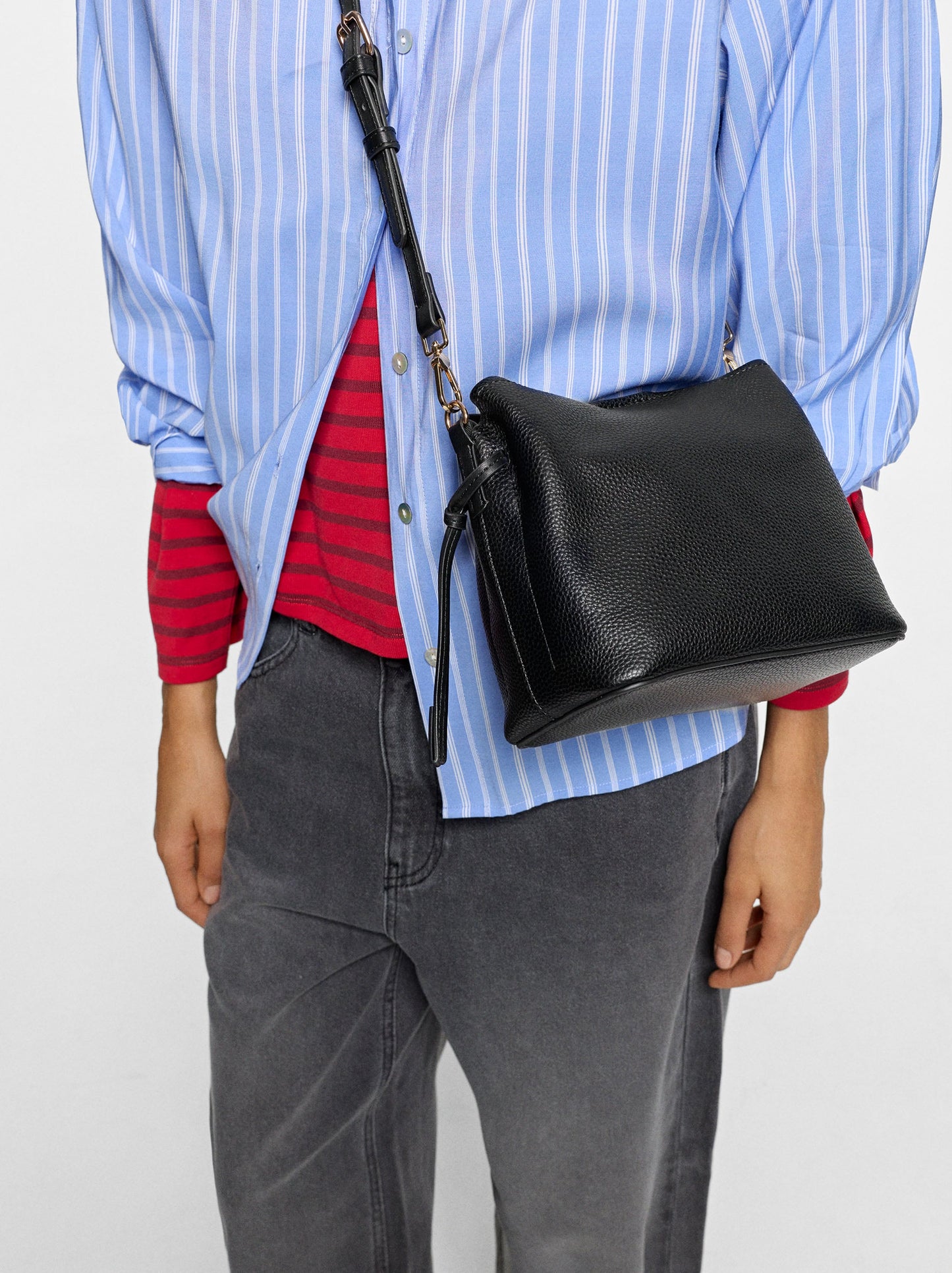 Structured Crossbody Bag With Texture