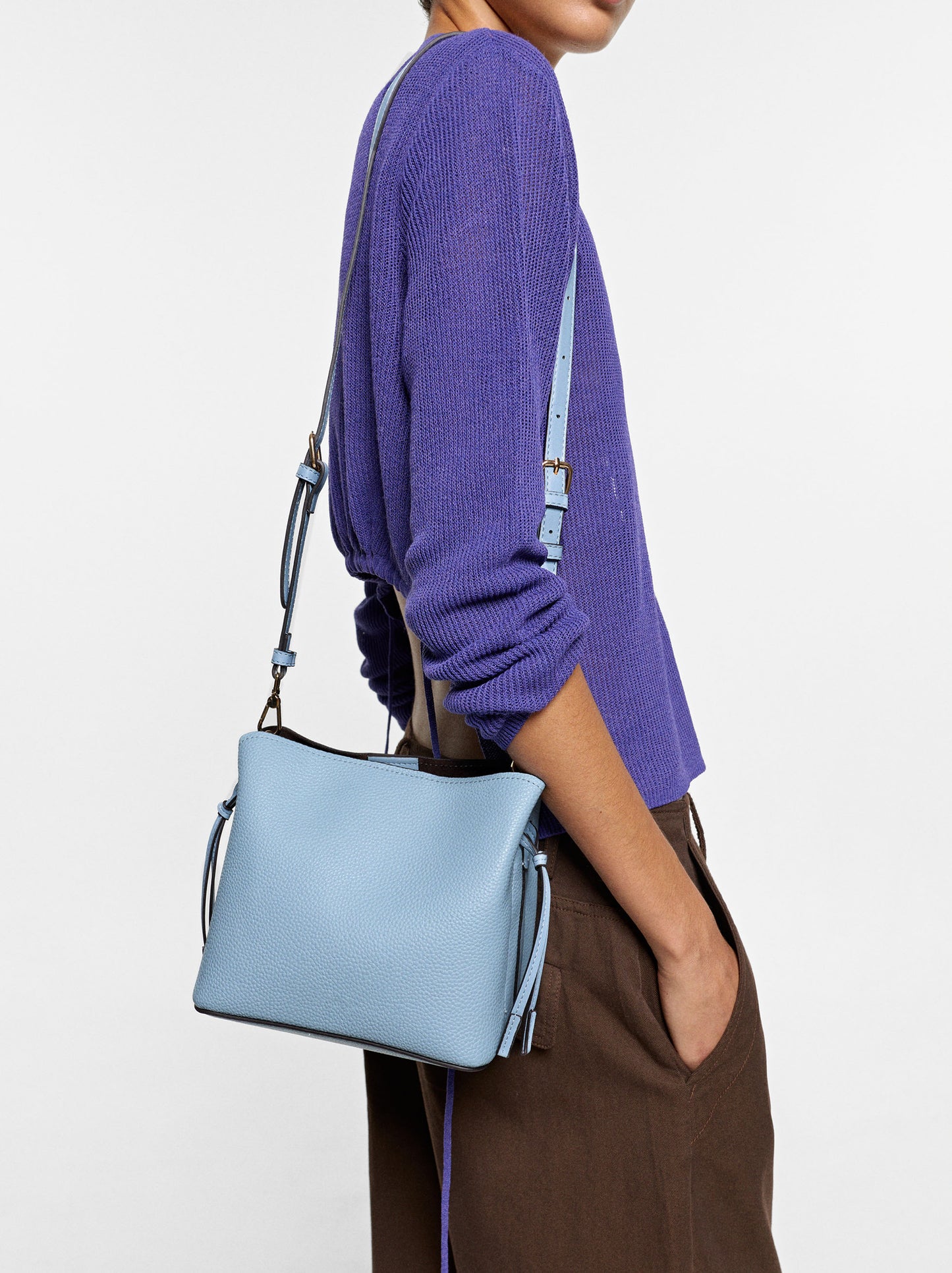 Structured Crossbody Bag With Texture