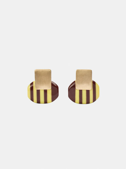 Oval Striped Earrings