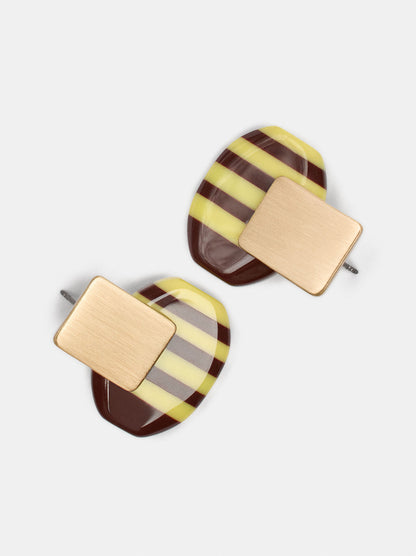 Oval Striped Earrings