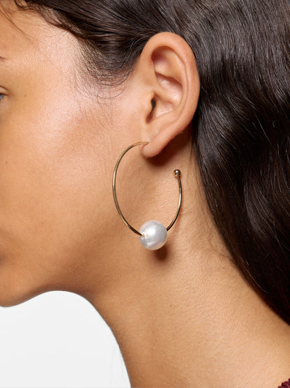 Hoop Earrings With Pearl