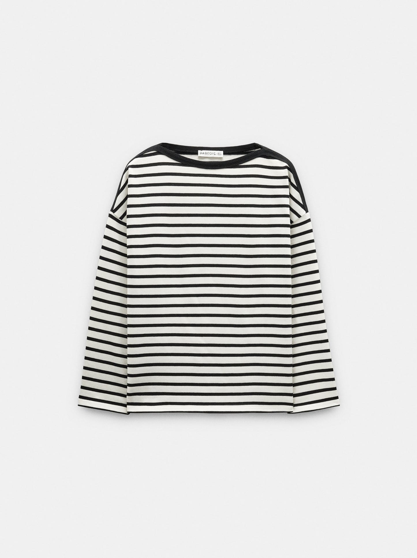100% Cotton Long-Sleeved Striped T-Shirt
