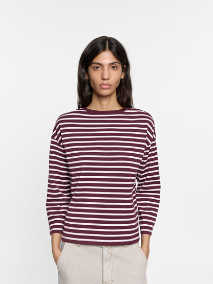 100% Cotton Long-Sleeved Striped T-Shirt