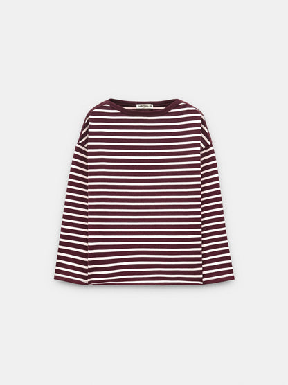 100% Cotton Long-Sleeved Striped T-Shirt