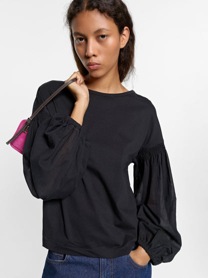 Long-Sleeved T-Shirt With Puff Sleeves
