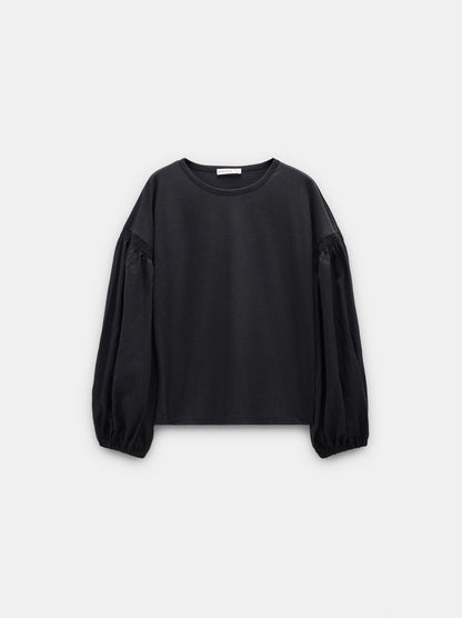 Long-Sleeved T-Shirt With Puff Sleeves