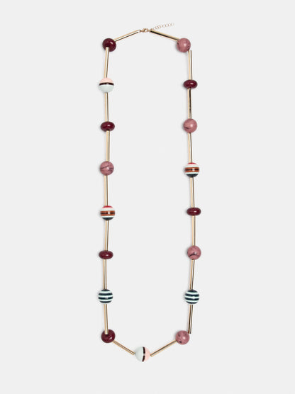 Long Multicolour Bead Necklace