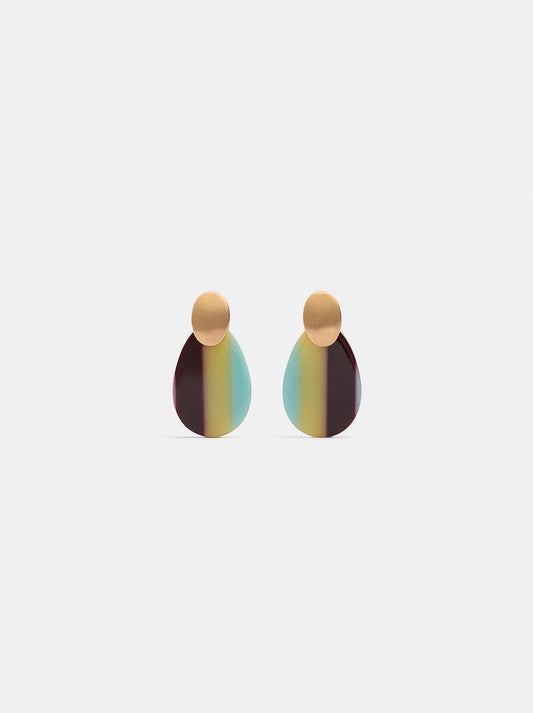 Oval Earrings With Stripes