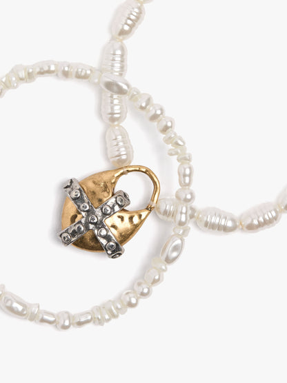 Set Of Pearl Bracelets With Pendant