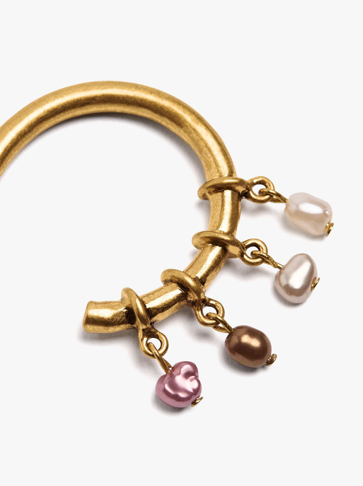 Open Hoop Earrings With Coloured Pearls
