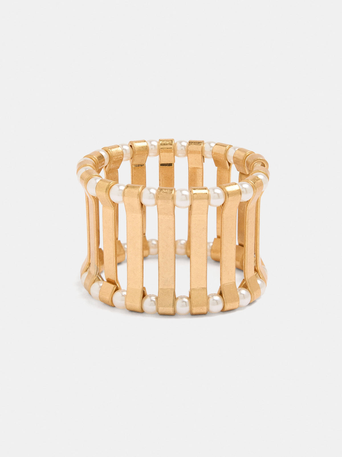 Elasticated Bracelet With Bars And Pearls
