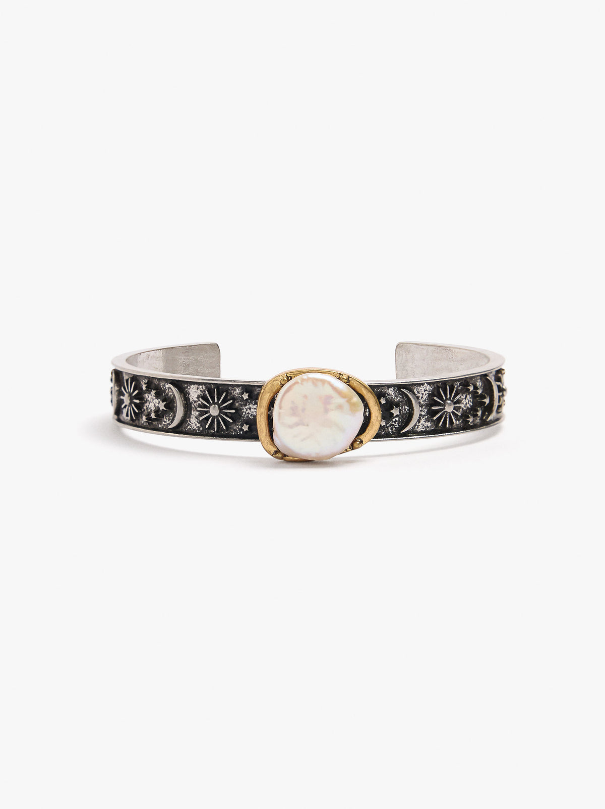 Engraved Bangle With Freshwater Pearl