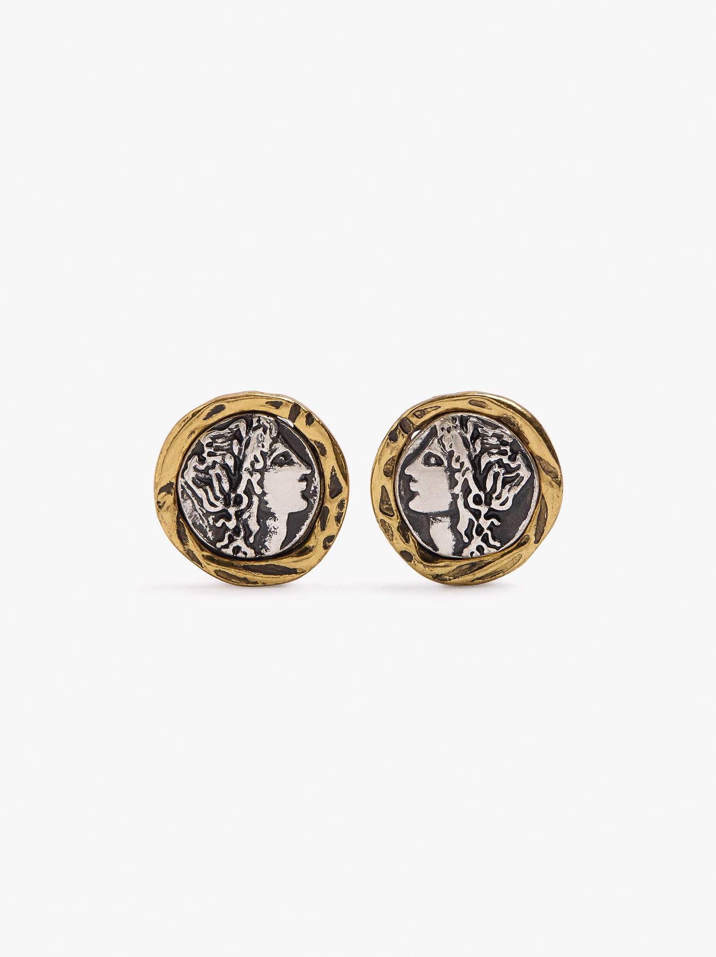 Bicolor Medallion Earrings