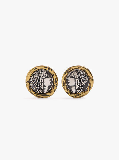 Bicolor Medallion Earrings