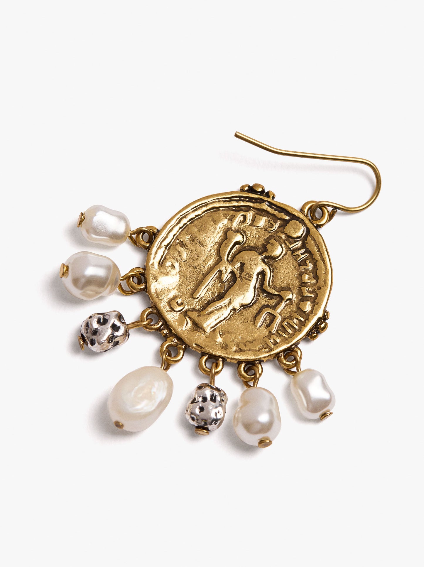 Medallion Earrings With Freshwater Pearls