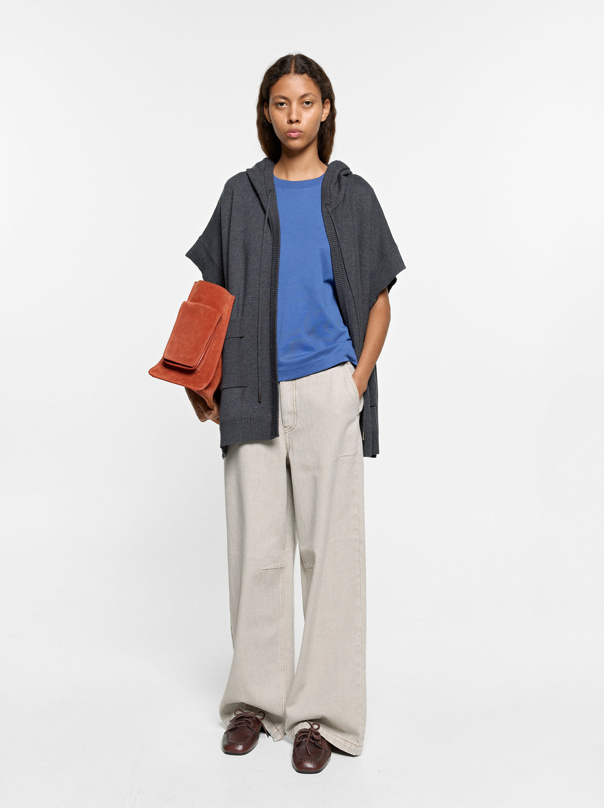 Hooded Knit Poncho