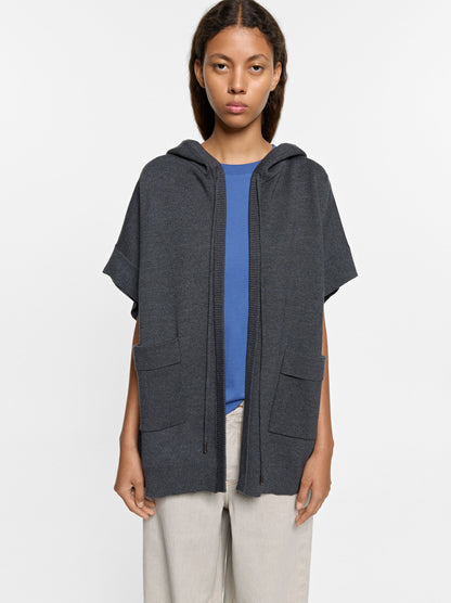 Hooded Knit Poncho