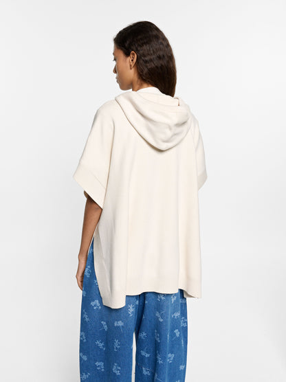 Hooded Knit Poncho